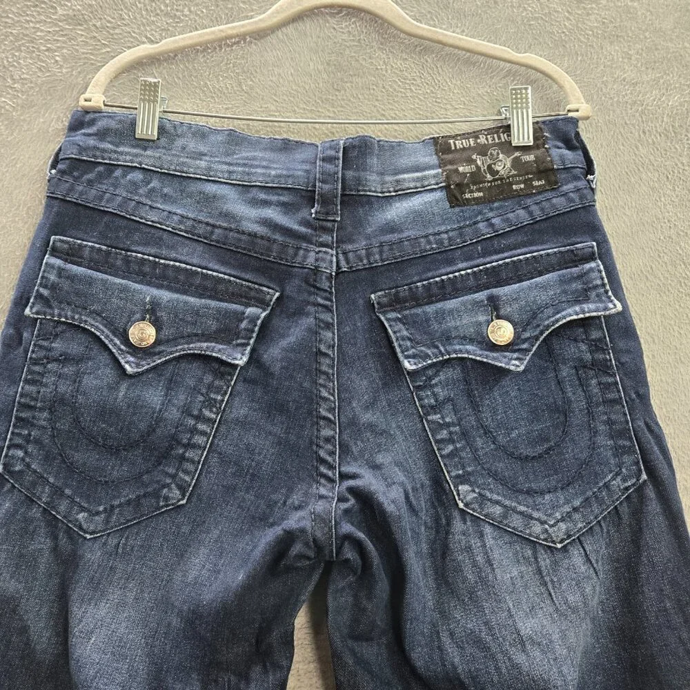 True Religion Men Jeans‎ 32 Blue Denim Rocco Relaxed Skinny Dark Wash READ